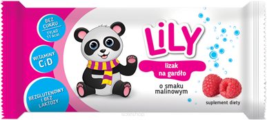 Lily lizak o smaku malinowym na gardło - 7Pharma