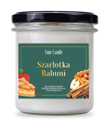 ŚWIECA SOJOWA ZAPACHOWA SZARLOTKA BABUNI 300 ml - YOUR CANDLE (PRODUKT SEZONOWY)
