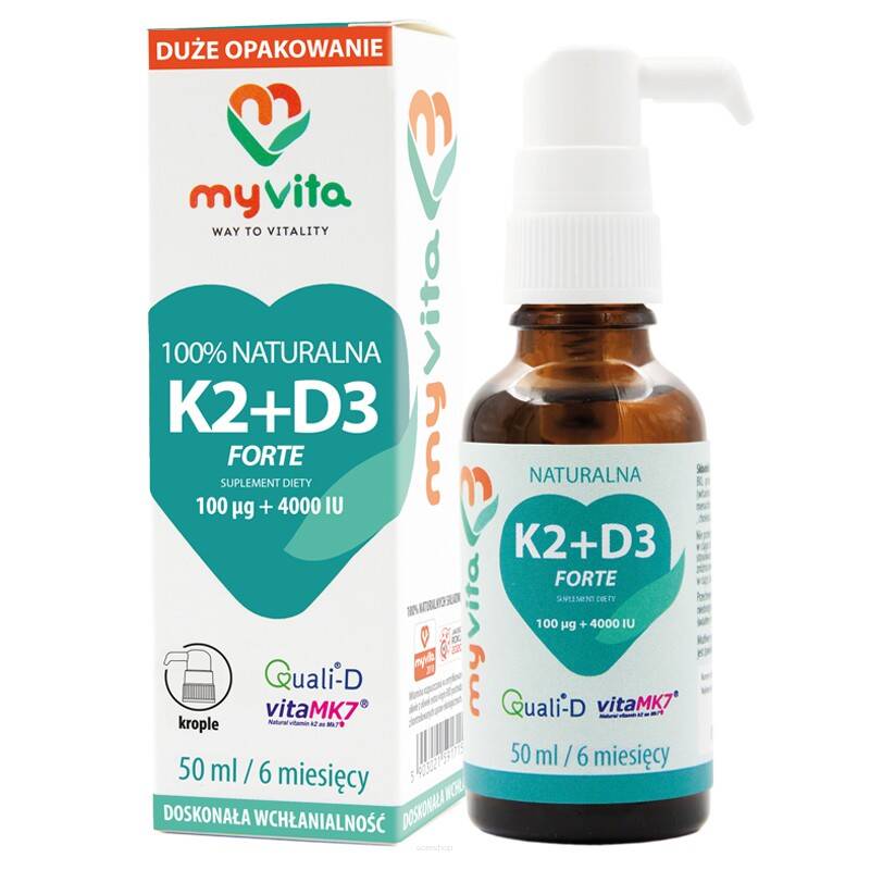 Witamina K2 + D3 forte 100um + 4000 IU 50ml MyVita