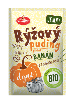 BUDYŃ RYŻOWY Z DYNIĄ O SMAKU BANANOWYM BEZGLUTENOWY BIO 40 g - AMYLON