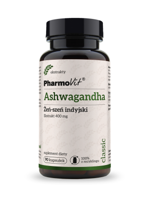 Ashwagandha Żeń-szeń indyjski 4:1 400 mg 90 kaps | Classic Pharmovit