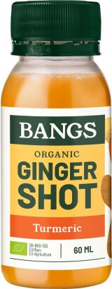 SHOT IMBIROWY Z KURKUMĄ BEZ DODATKU CUKRÓW BIO 60 ml - BANGS