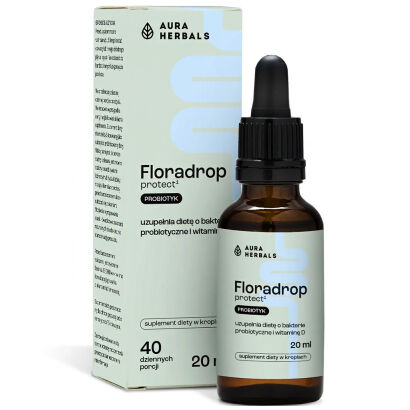 Floradrop protect1 Lactobacillus Rhamnosus GG + witamina D probiotyk, krople 20 ml - Aura Herbals
