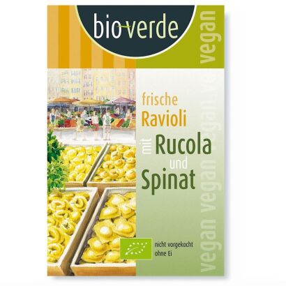 RAVIOLI ŚWIEŻE Z RUKOLĄ I SZPINAKIEM BIO 250 g - BIO-VERDE