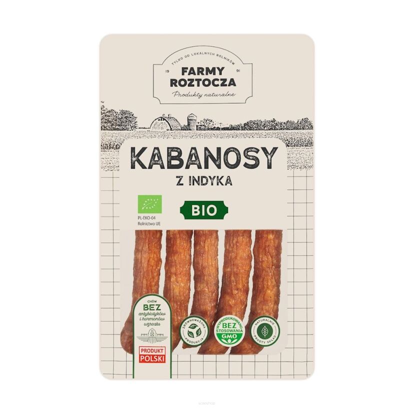 KABANOSY Z INDYKA BIO 160 g - FARMY  ROZTOCZA (NA ZAMÓWIENIE)