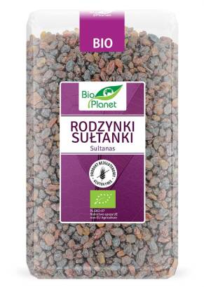 RODZYNKI SUŁTANKI BEZGLUTENOWE BIO 1 kg - BIO PLANET