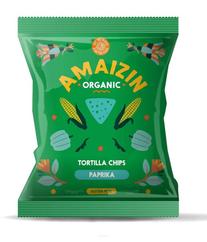 CHIPSY KUKURYDZIANE PAPRYKOWE BEZGLUTENOWE BIO 75 g - AMAIZIN