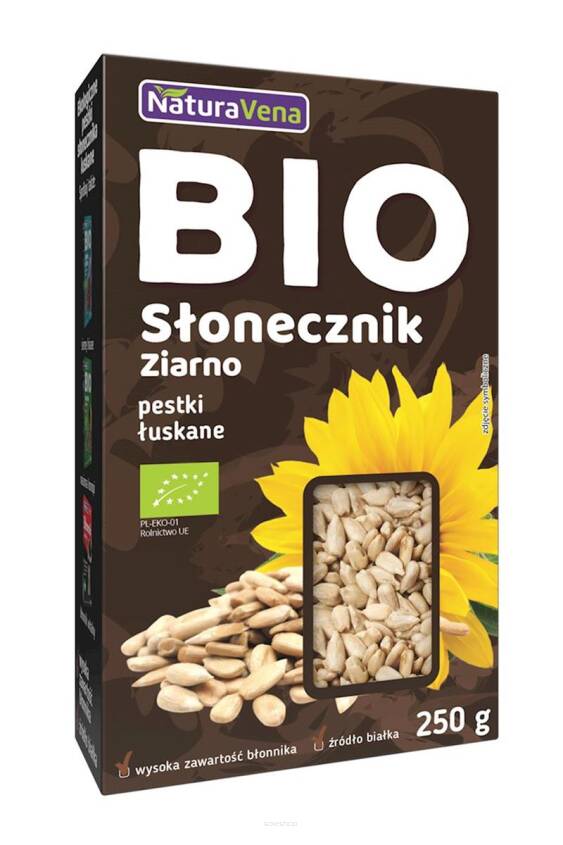 SŁONECZNIK ŁUSKANY BIO 250 g - NATURAVENA