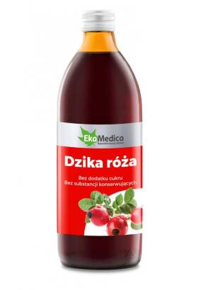 Dzika róża, sok z dzikiej róży 100% 500 ml - EkaMedica