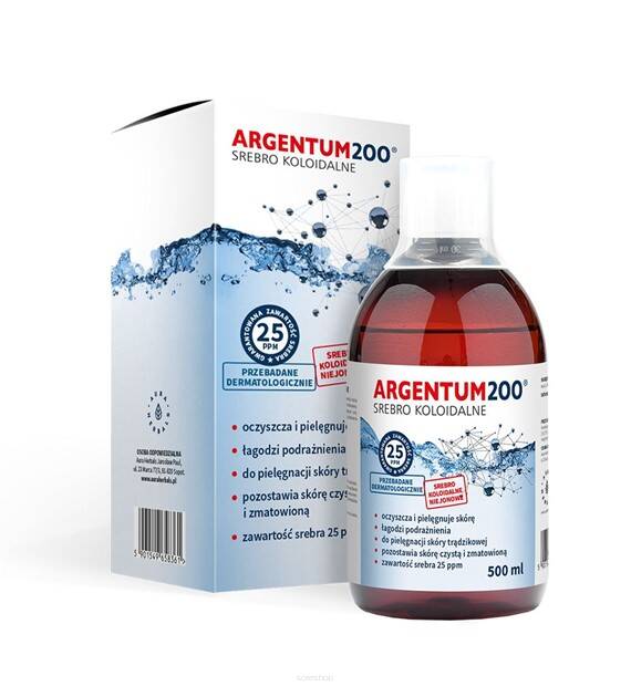 Argentum200 TONIK (25 ppm) Srebro Koloidalne (500ml)