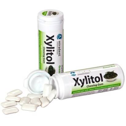 XYLITOL GUMA Z KSYLITOLEM 30 SZTUK MIRADENT - Zielona herbata