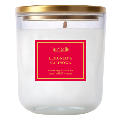 ŚWIECA SOJOWA ZAPACHOWA LEMONIADA MALINOWA 180 ml - YOUR CANDLE