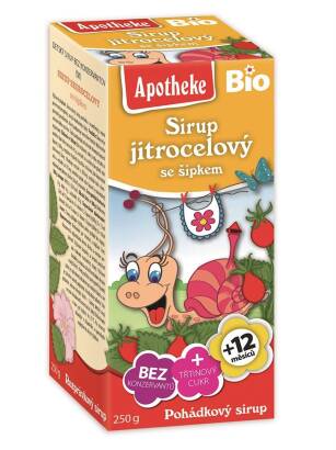 SYROP DLA DZIECI Z BABKI LANCETOWATEJ I DZIKIEJ RÓŻY PO 1 ROKU BIO 250 g - APOTHEKE