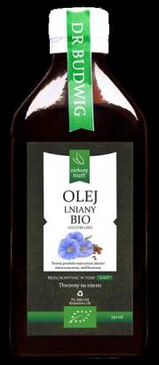 Olej lniany tłoczony na zimno BIO (budwigowy) 1000ml Zielony Nurt