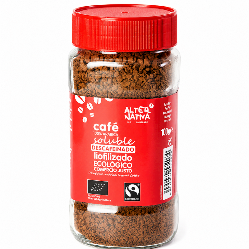 KAWA ROZPUSZCZALNA LIOFILIZOWANA BEZKOFEINOWA ARABICA 100 % FAIR TRADE BIO 100 g - ALTERNATIVA3