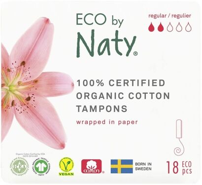 Ekologiczne tampony, regular, 18 szt