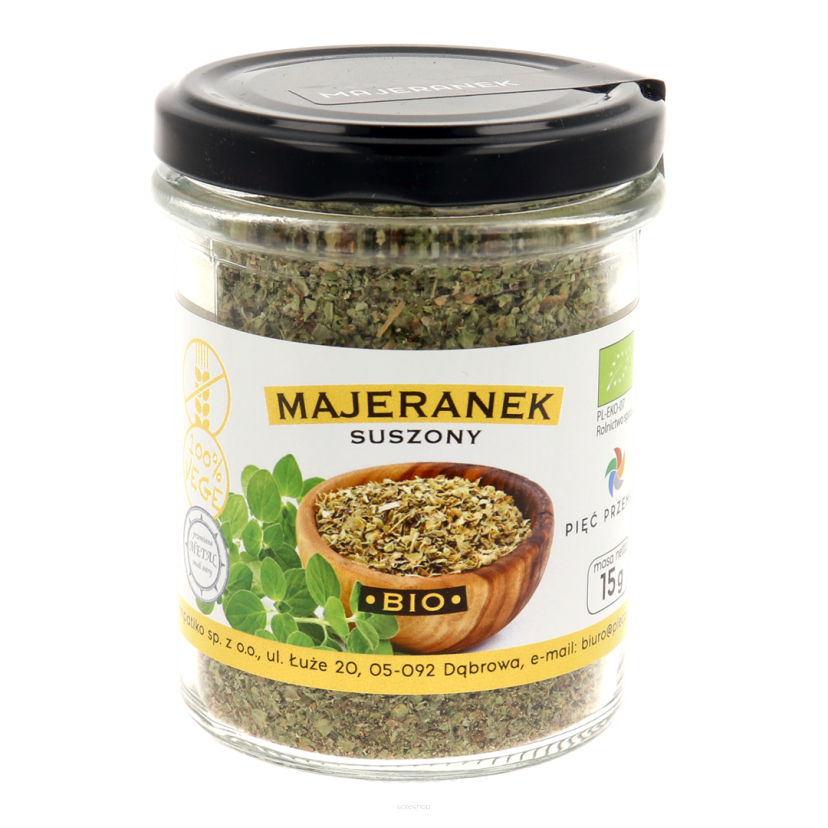 Majeranek suszony bezglutenowy BIO 15 g - Pięć Przemian
