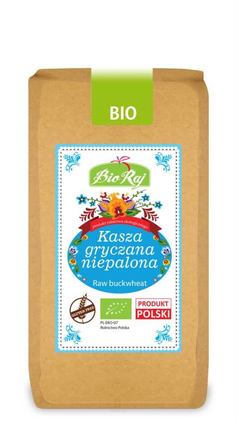 KASZA GRYCZANA NIEPALONA BEZGLUTENOWA BIO 500 g - BIO RAJ