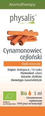 OLEJEK ETERYCZNY CYNAMONOWIEC CEJLOŃSKI (KANEEL) BIO 5 ml - PHYSALIS