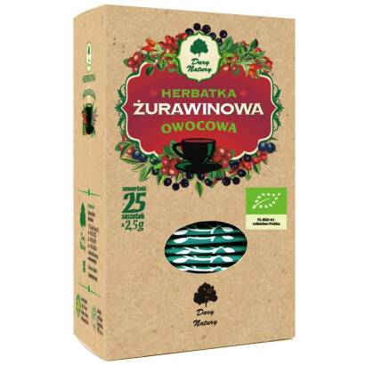 HERBATKA ŻURAWINOWA BIO (25 x 2,5 g) 62,5 g - DARY NATURY