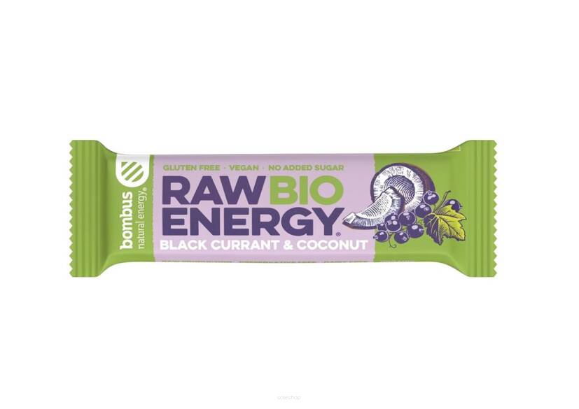 Baton RAW ENERGY BIO czarna porzeczka-kokos BEZGL. BIO 50 g