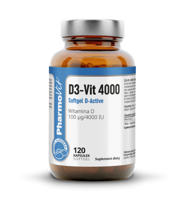 D3-Vit 4000 Softgel D-Active 120 kaps | Clean Label Pharmovit