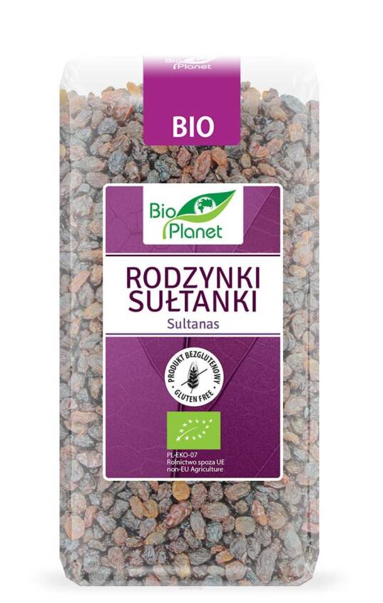 RODZYNKI SUŁTANKI BEZGLUTENOWE BIO 400 g - BIO PLANET