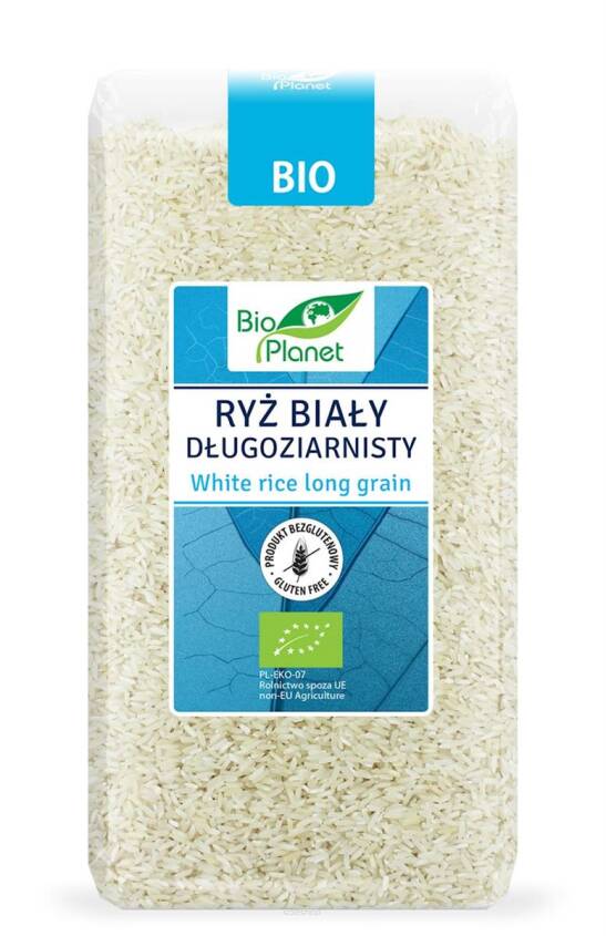 RYŻ BIAŁY DŁUGOZIARNISTY BEZGLUTENOWY BIO 500 g - BIO PLANET