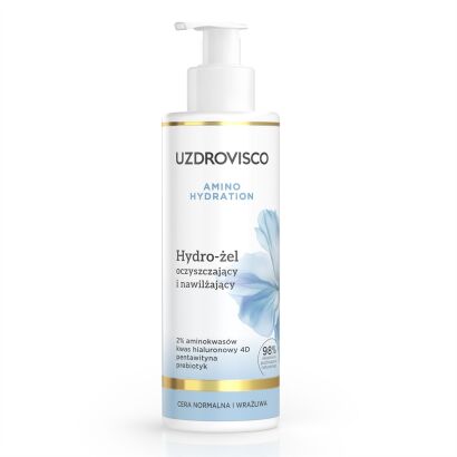 HYDRO - ŻEL DO TWARZY OCZYSZCZAJĄCO - NAWILŻAJĄCY 200 ml - UZDROVISCO (AMINO HYDRATION)