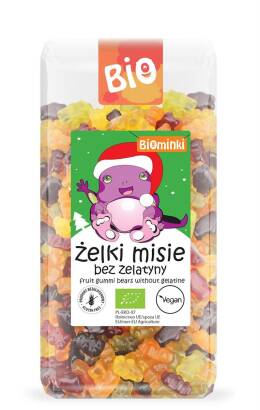 ŻELKI (MISIE) BEZ ŻELATYNY BEZGLUTENOWE BIO 500 g - BIOMINKI (EDYCJA ŚWIĄTECZNA)(PRODUKT SEZONOWY)