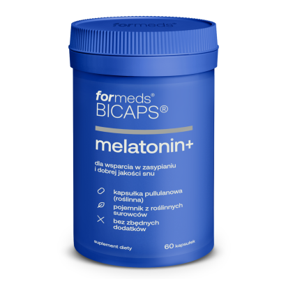  Bicaps Melatonin+ Suplement diety Melatonina + Męczennica Ceilista + Chmiel 60 kapsułek - Formeds