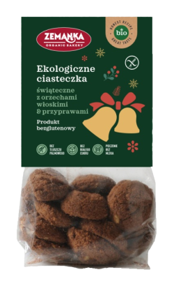 CIASTKA ŚWIĄTECZNE Z ORZECHAMI WŁOSKIMI I PRZYPRAWAMI KORZENNYMI BEZGLUTENOWE BIO 100 g - ZEMANKA (PRODUKT SEZONOWY)