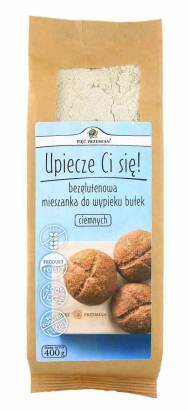 Mieszanka do wypieku 9 bułek bezglutenowych ciemnych 400 g - Pięć Przemian