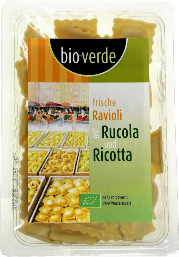RAVIOLI ŚWIEŻE Z RUKOLĄ I RICOTTĄ BIO 250 g - BIO-VERDE