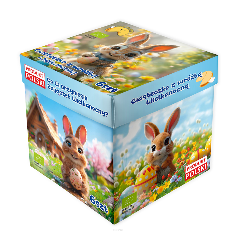 CIASTECZKA Z WRÓŻBĄ NA WIELKANOC BIO (6 szt.) 36 g - D&D FUN COOKIES (PRODUKT SEZONOWY)