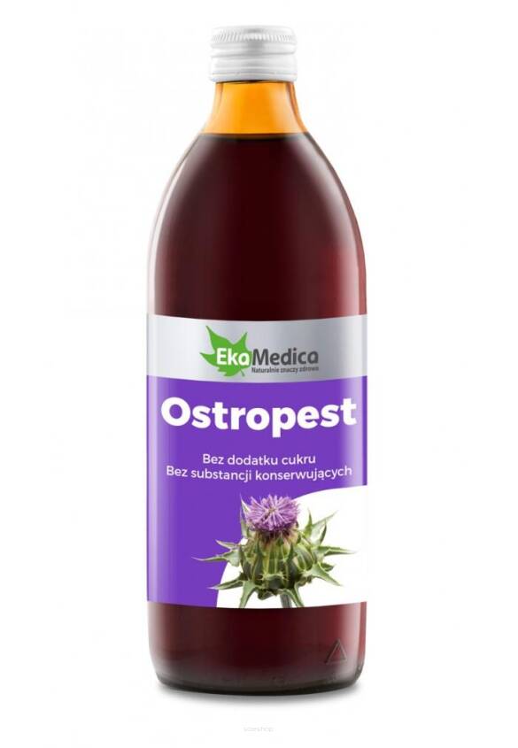 Ostropest, sok z ostropestu 500 ml 100% - EkaMedica