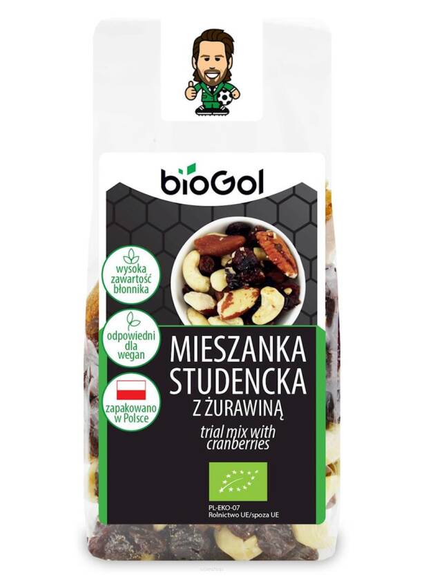 MIESZANKA STUDENCKA Z ŻURAWINĄ BIO 150 g - BIOGOL