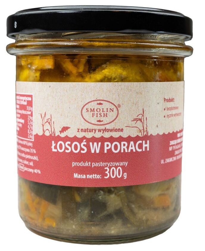 ŁOSOŚ W PORACH BEZGLUTENOWY 300 g - SMOLIN FISH (NA ZAMÓWIENIE)