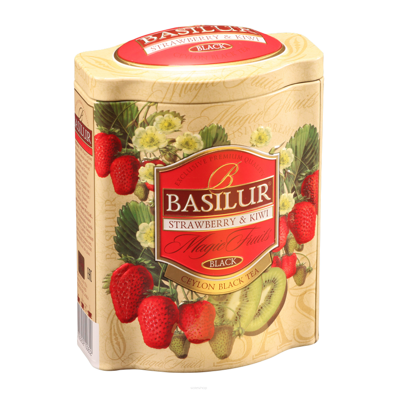 Herbata czarna STRAWBERRY & KIWI w puszce 100g - Basilur