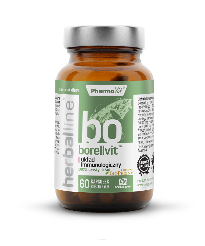 KAPSUŁKI NA UKŁAD IMMUNOLOGICZNY (BORELLVIT) BEZGLUTENOWE 60 szt. (29,59 g) - PHARMOVIT (HERBALLINE)