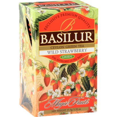 Herbata Zielona Wild Strawberry 25x1.5 g - Basilur