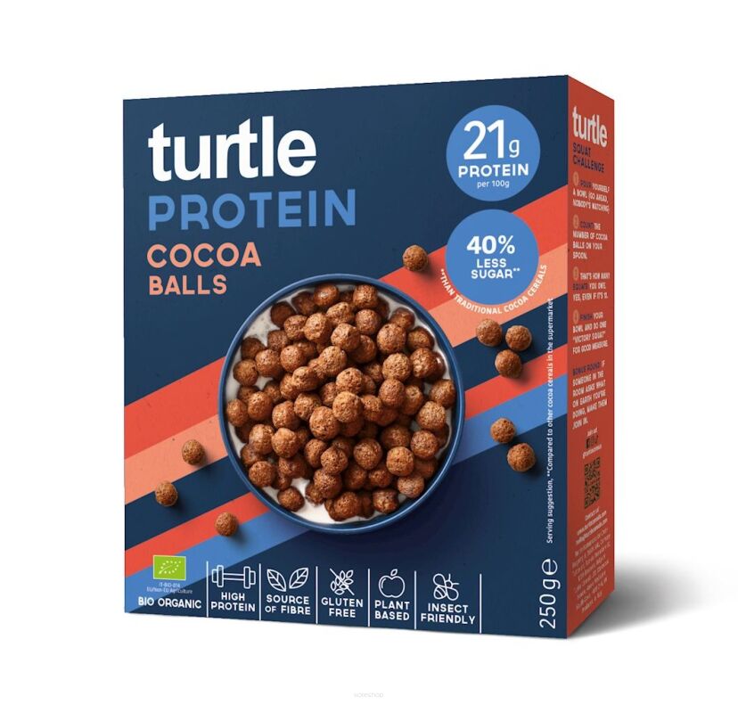 KULKI PROTEINOWE KAKAOWE BEZGLUTENOWE BIO 250 g - TURTLE