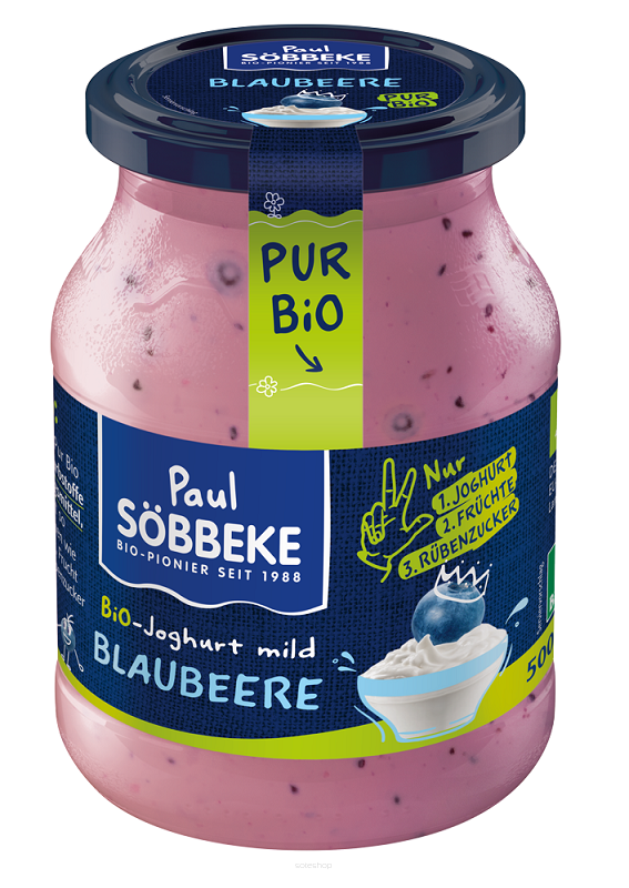 JOGURT KREMOWY JAGODOWY (3,8 % TŁUSZCZU W MLEKU) BIO 500 g (SŁOIK) - SOBBEKE