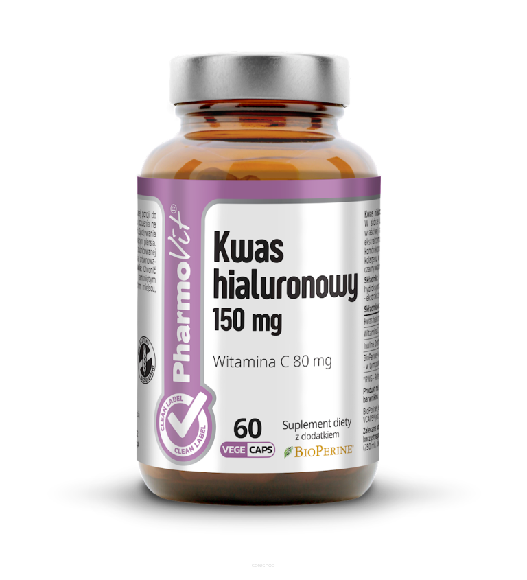 KWAS HIALURONOWY BEZGLUTENOWY 60 KAPSUŁEK 33,78 g - PHARMOVIT (CLEAN LABEL)