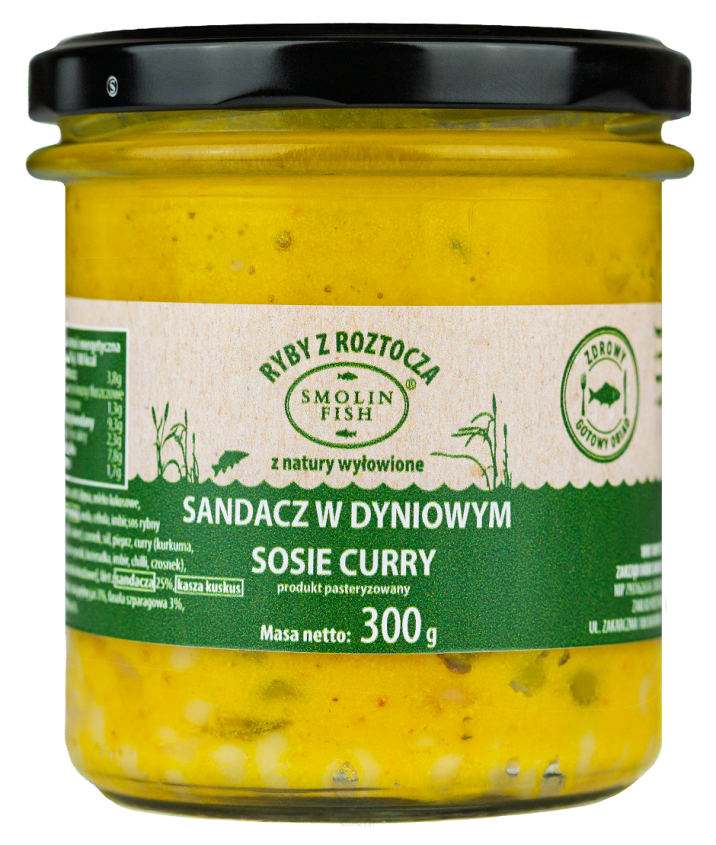 SANDACZ W DYNIOWYM SOSIE CURRY 300 g - SMOLIN FISH (NA ZAMÓWIENIE)