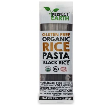 MAKARON (RYŻOWY TYPU NOODLE Z RYŻEM CZARNYM) BEZGLUTENOWY BIO 225 g - PERFECT EARTH