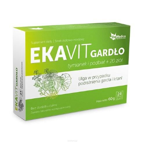 Gardło pastylki do ssania tymianek i podbiałi Ekavit 24 pastylk EkaMedica