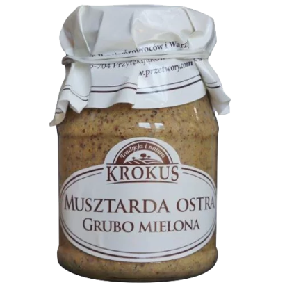 MUSZTARDA OSTRA GRUBO MIELONA 180 g - KROKUS