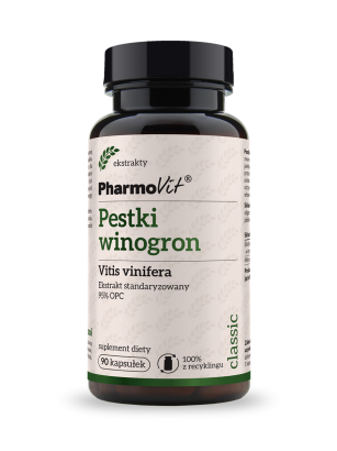 Pestki winogron Vitis vinifera Ekstrakt standaryzowany 95% OPC 90 kaps | Classic Pharmovit