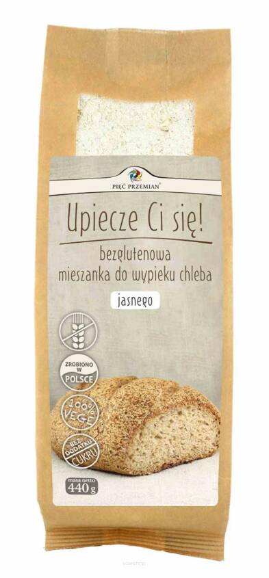 Mieszanka chleba bezglutenowego jasnego 440 g - Pięć Przemian